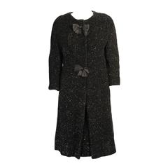 1960's Philippe Venet Haute Couture Sparkling Black Chenille Coat & Skirt 2
