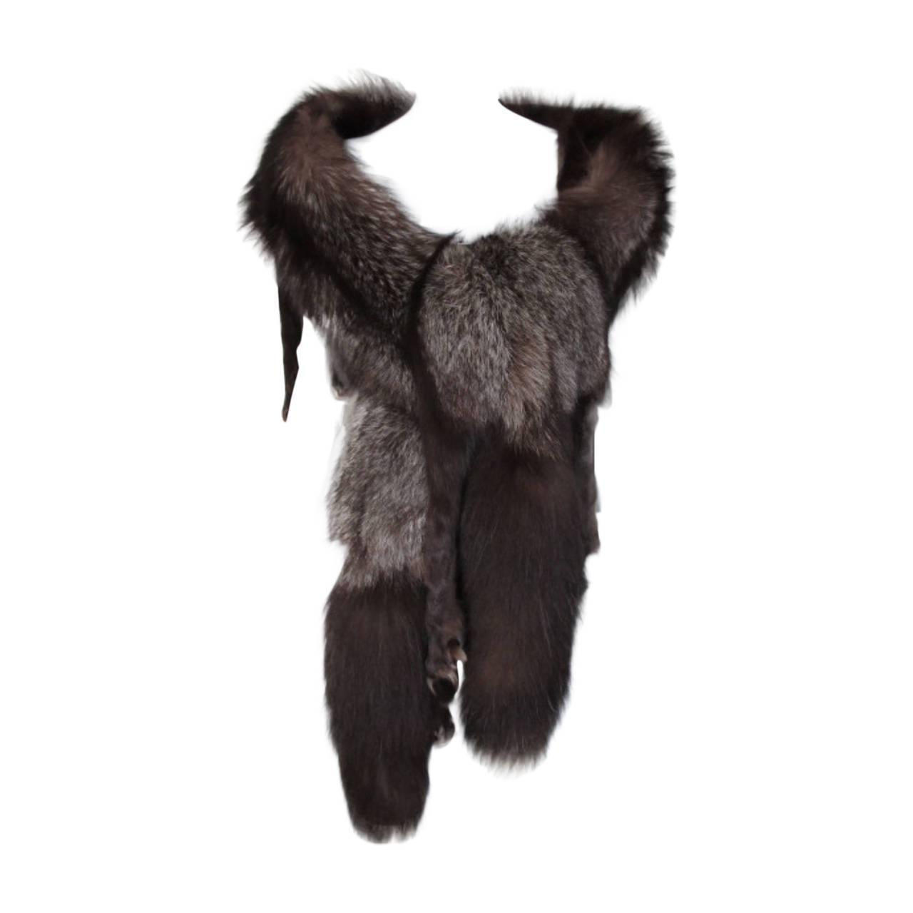 Stunning Silver fox fur stole For Sale at 1stdibs