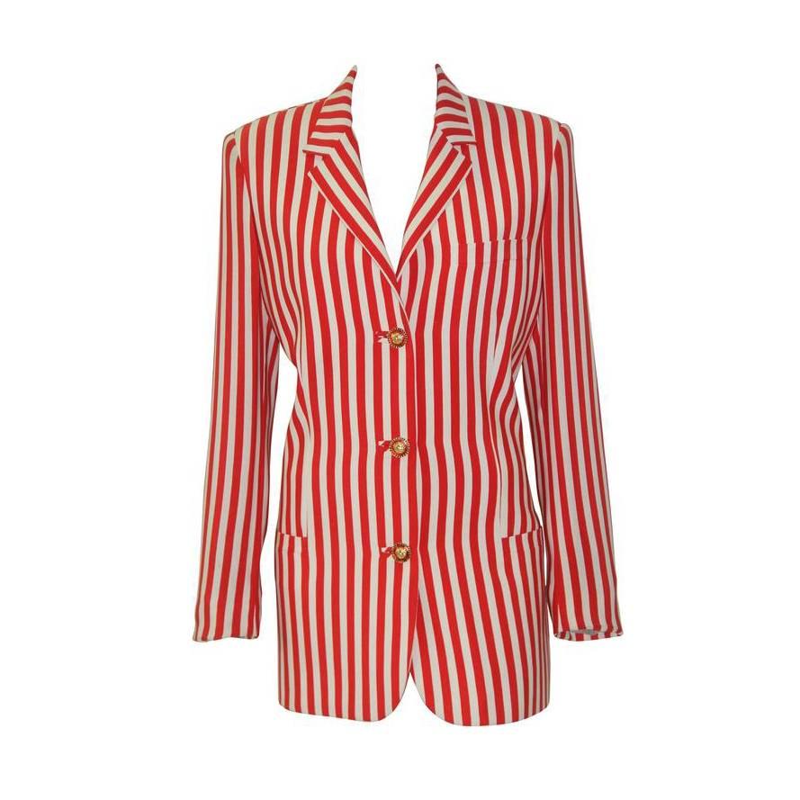 Gianni Versace Silk Striped Jacket Spring 1993 For Sale