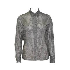 Gianni Versace Silver Lace Net Metal Shirt Fall 1994