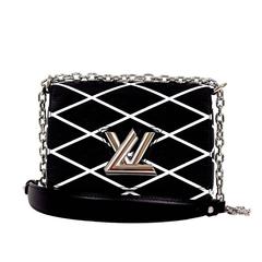 Louis Vuitton Black & White Epi Leather Twist Malletage Cross Body Bag