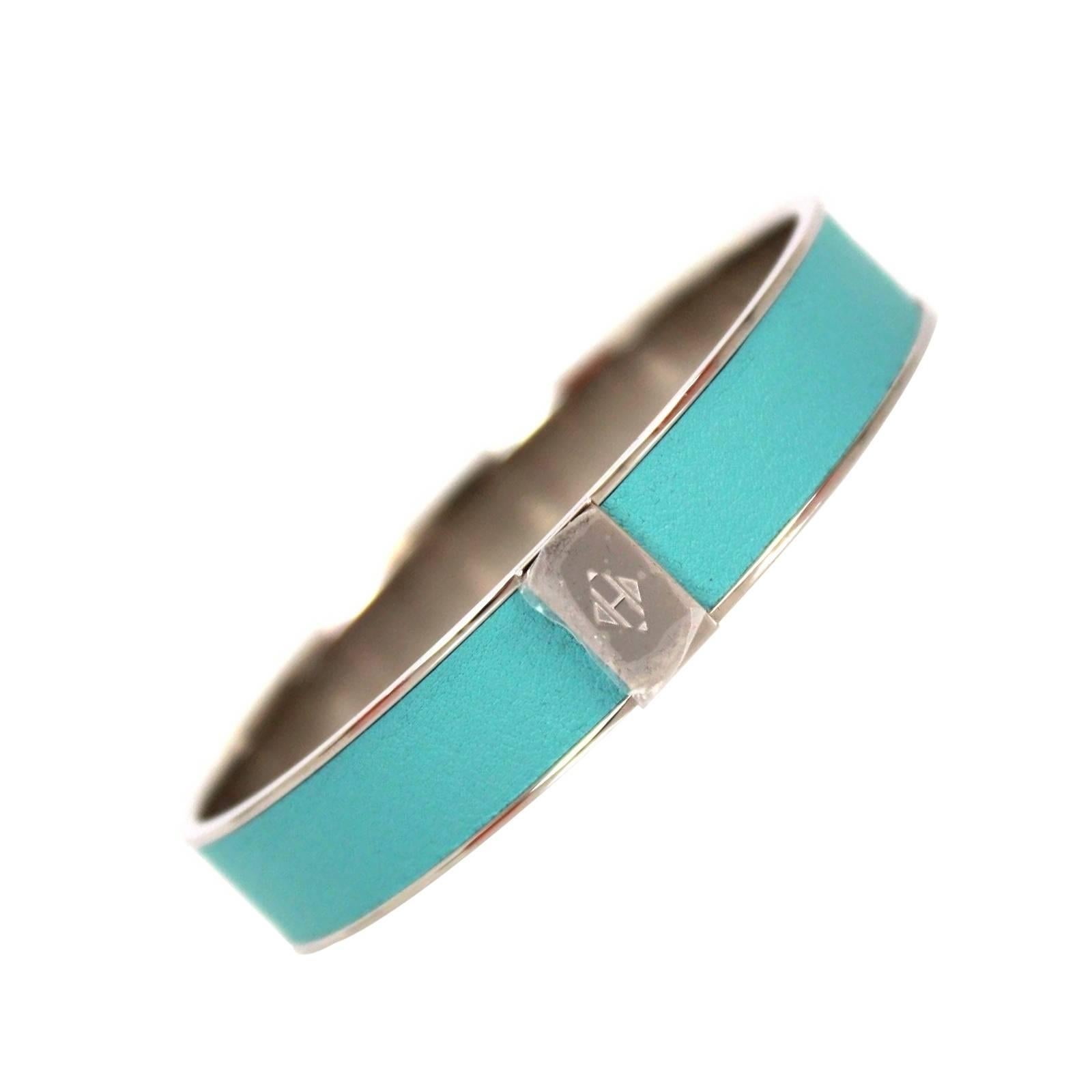 Hermes Blue Atoll Silver HDW 2015 Bracelet For Sale