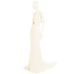 Thierry Mugler ivory pleated gown, circa 1992