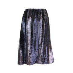 Jean Paul Gaultier Femme Purple Faux Fur Velvet Skirt