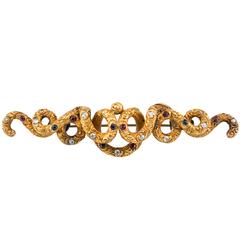 Victorian Brooch Engraved Scroll