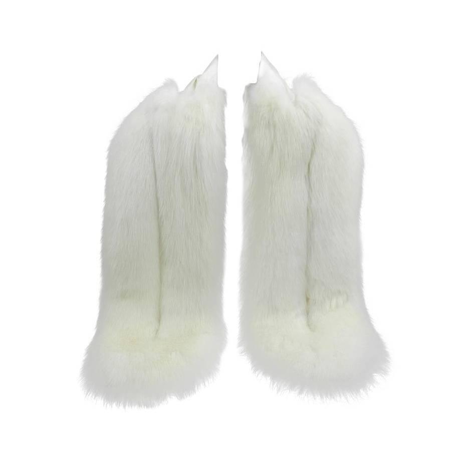 Prada White Fox Fur Stole Scarf at 1stdibs  