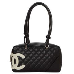Chanel Black & White Leather Cambon Bag SHW