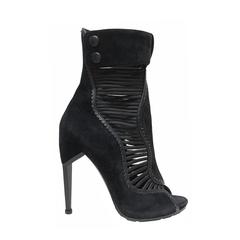 Nicholas Kirkwood black suede open toe boots, Fall 2010