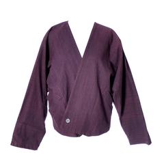 Issey Miyake Plum Vintage Jacket Top Japan Slouchy Oversize Kimono Style 8