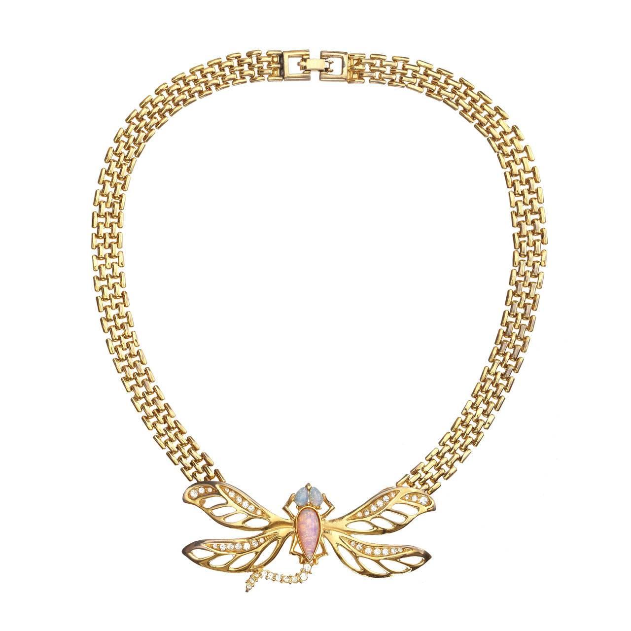 Vintage Givenchy Dragonfly Necklace For Sale