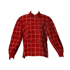 Mario Valentino pour Amen Wardy Veste en daim vintage rouge et rose