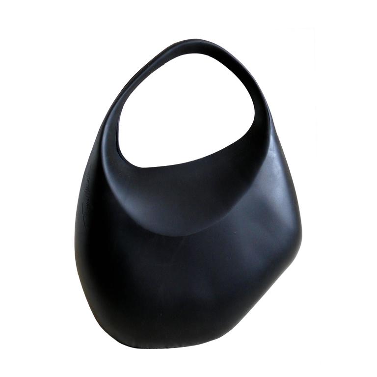 Thierry Mugler Vintage Rare Iconic Black Bubble Rubber Handbag