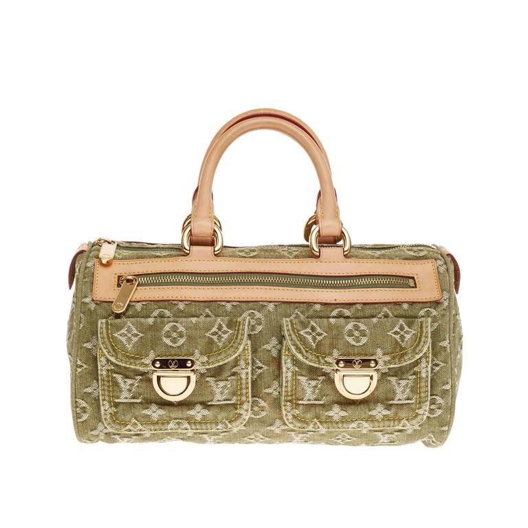 Louis Vuitton Green Denim Bag - 2 For Sale on 1stDibs  green denim lv bag,  green denim louis vuitton bag, louis vuitton denim bag green