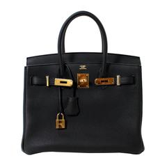 Hermes Birkin Bag- Black Togo, 30 cm with Gold