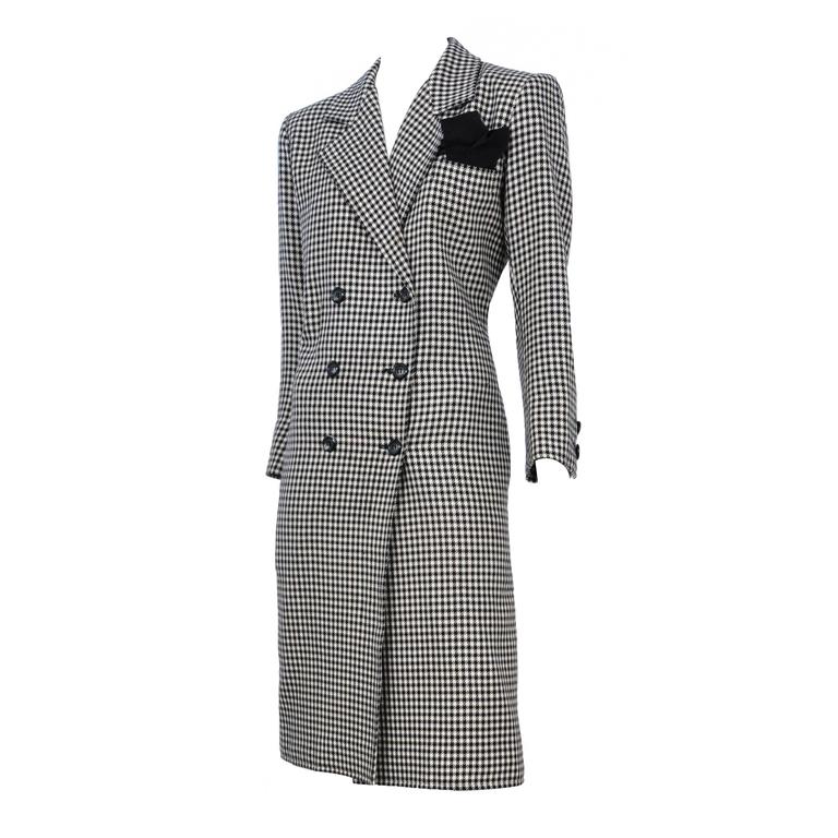 Yves Saint Laurent Checkered Double Breasted Coat at 1stDibs