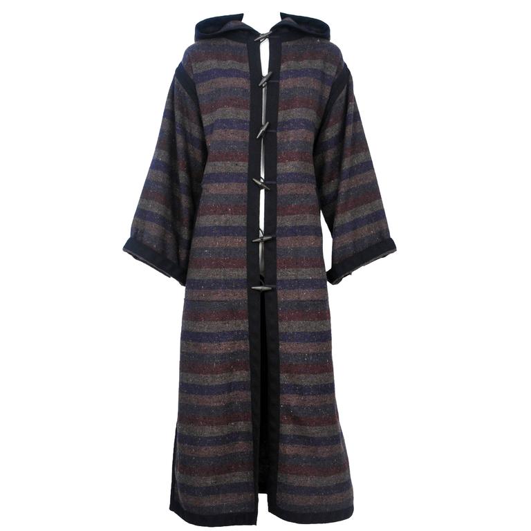 Yves Saint Laurent Striped Toggle Coat For Sale