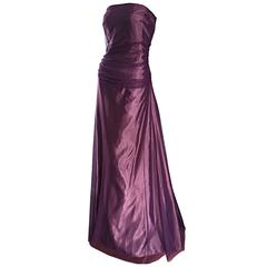 Stunning Vera Wang Size 14 Purple Taffeta Silk Tulle Retro Evening Gown