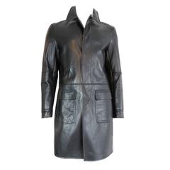 GIEVES & HAWKES Men's cashmere bonded lambskin leather car coat