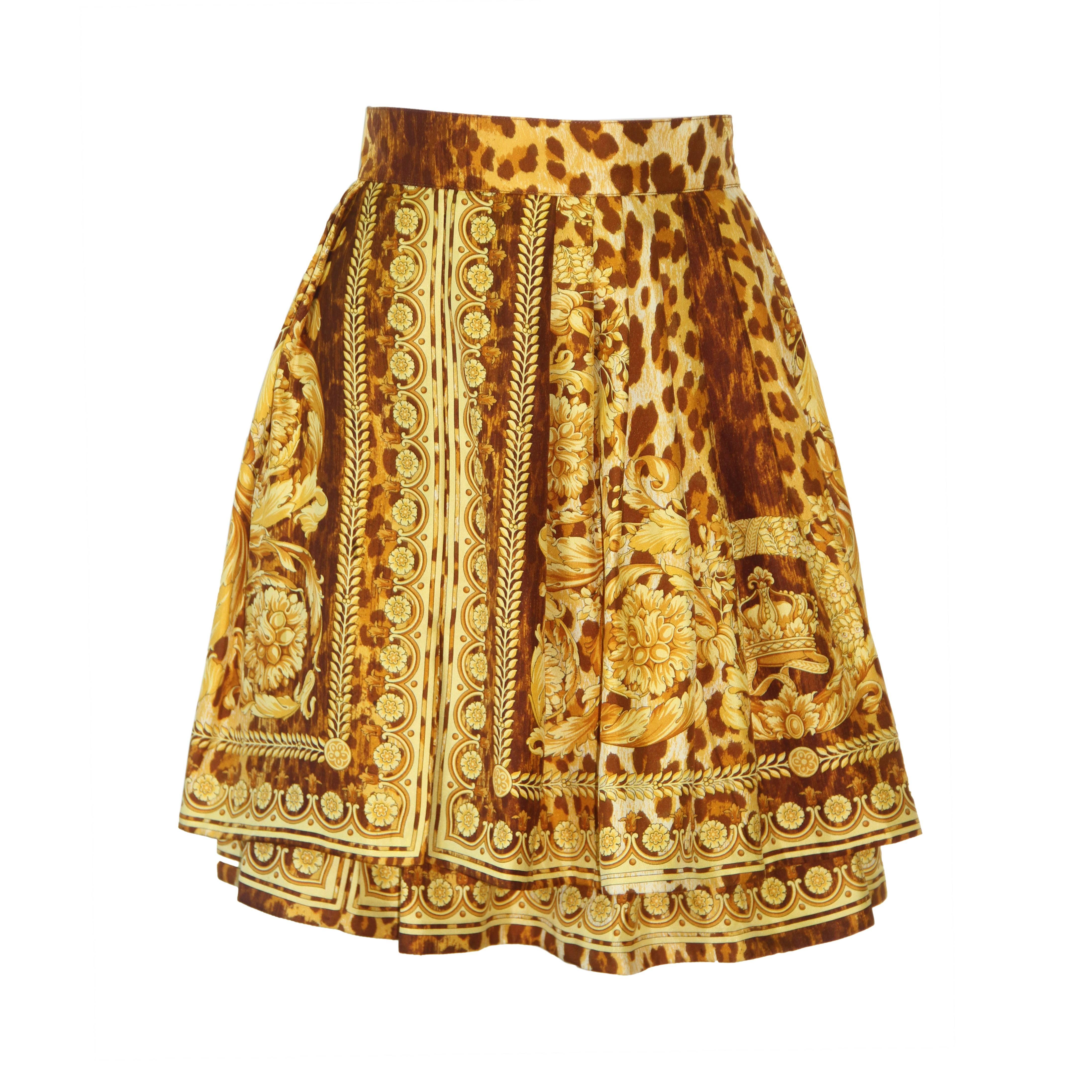 Gianni Versace Wild Baroque Tiered Skirt Spring 1992 For Sale