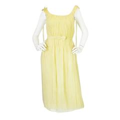 F/W 2005 Runway Alexander McQueen Pale Yellow Silk Dress 6