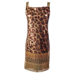 Neu Versace Versus Metall Mesh Animal Print Kleid 38 - 2