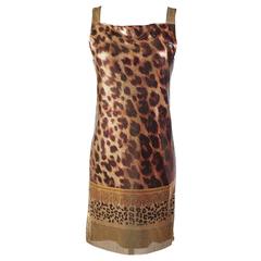 New Versace Versus Metal Mesh Animal Print Dress 4