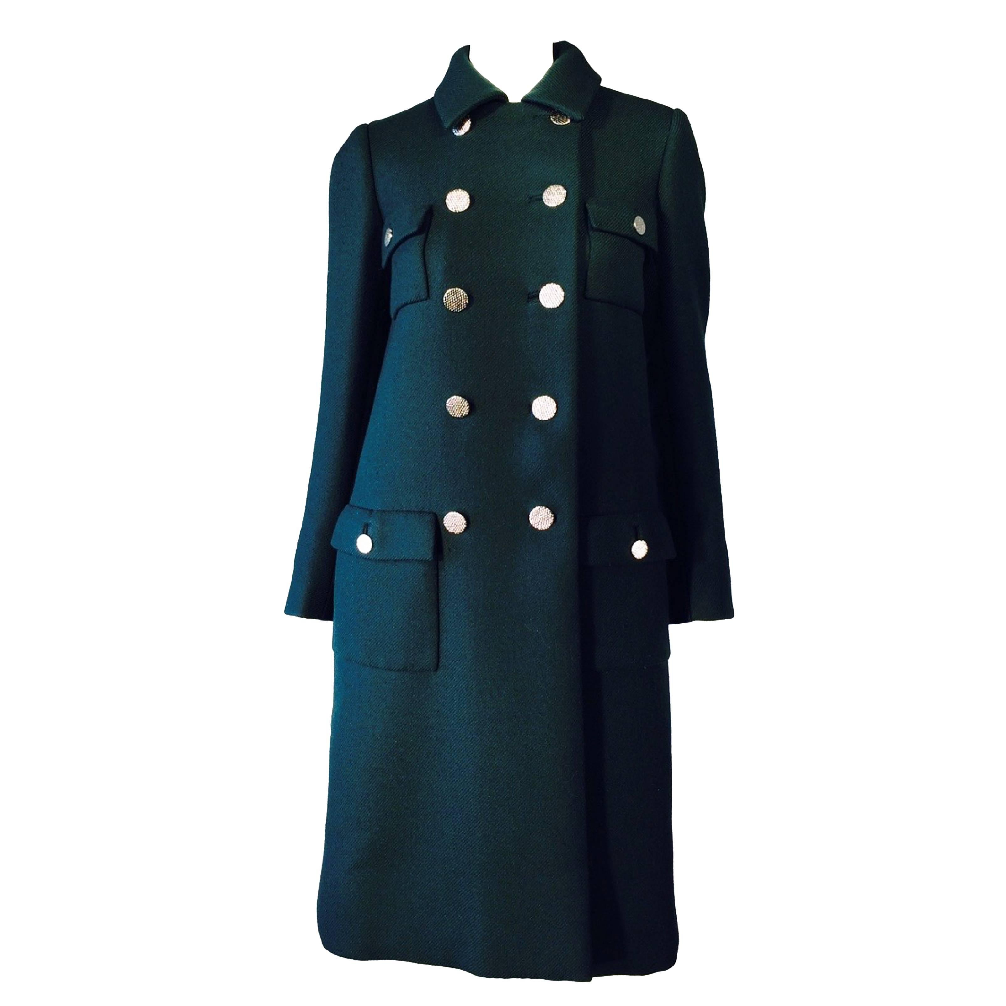 Norman Norell Military Coat, 1960s For Sale