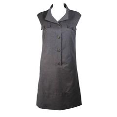 Oscar De La Renta Sleeveless Grey Wool Dress Size 8