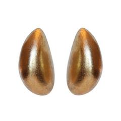 Monies Acacia Wood Gold Foil Clip Earrings