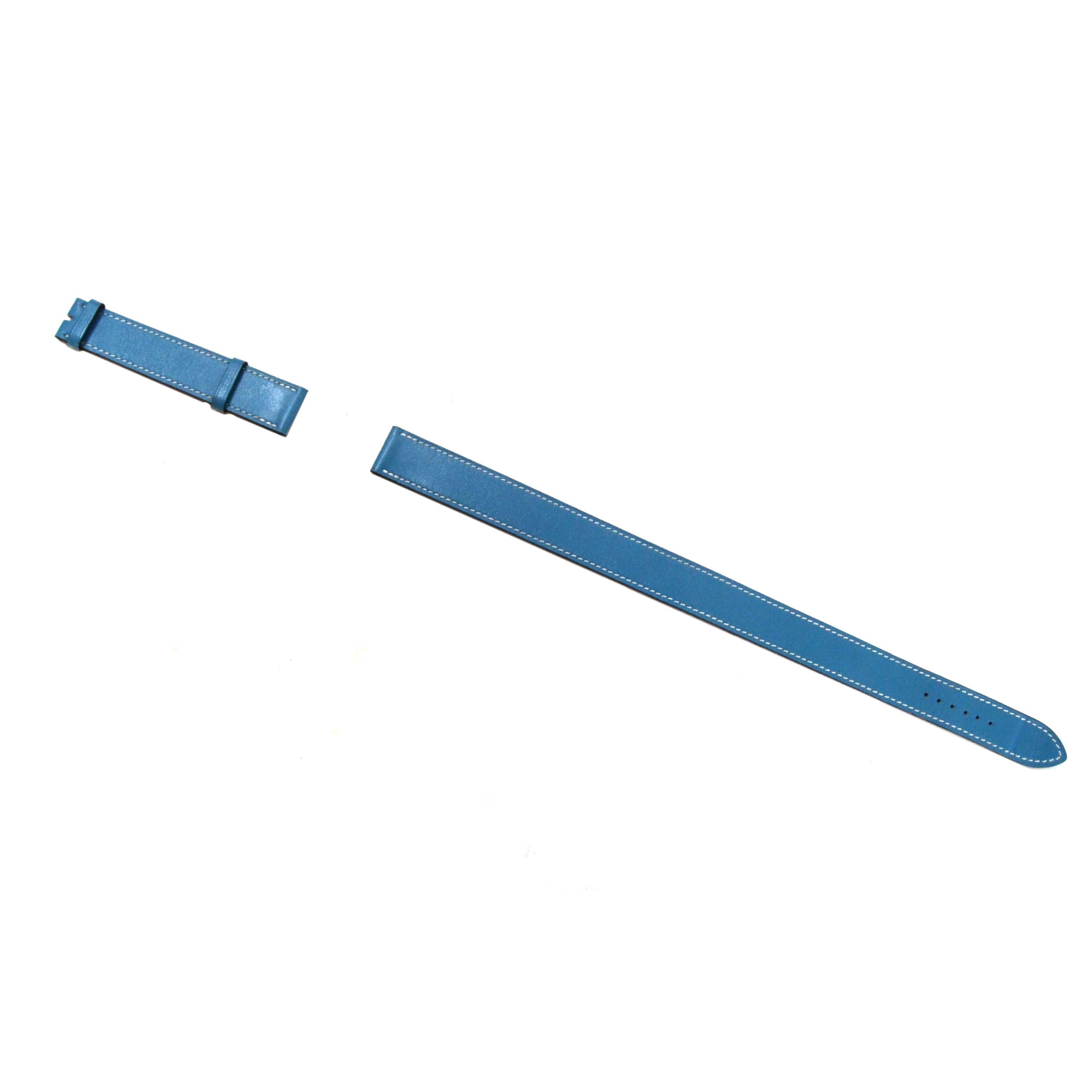 Hermes Blue Jean Leather Double Tour Watch Strap