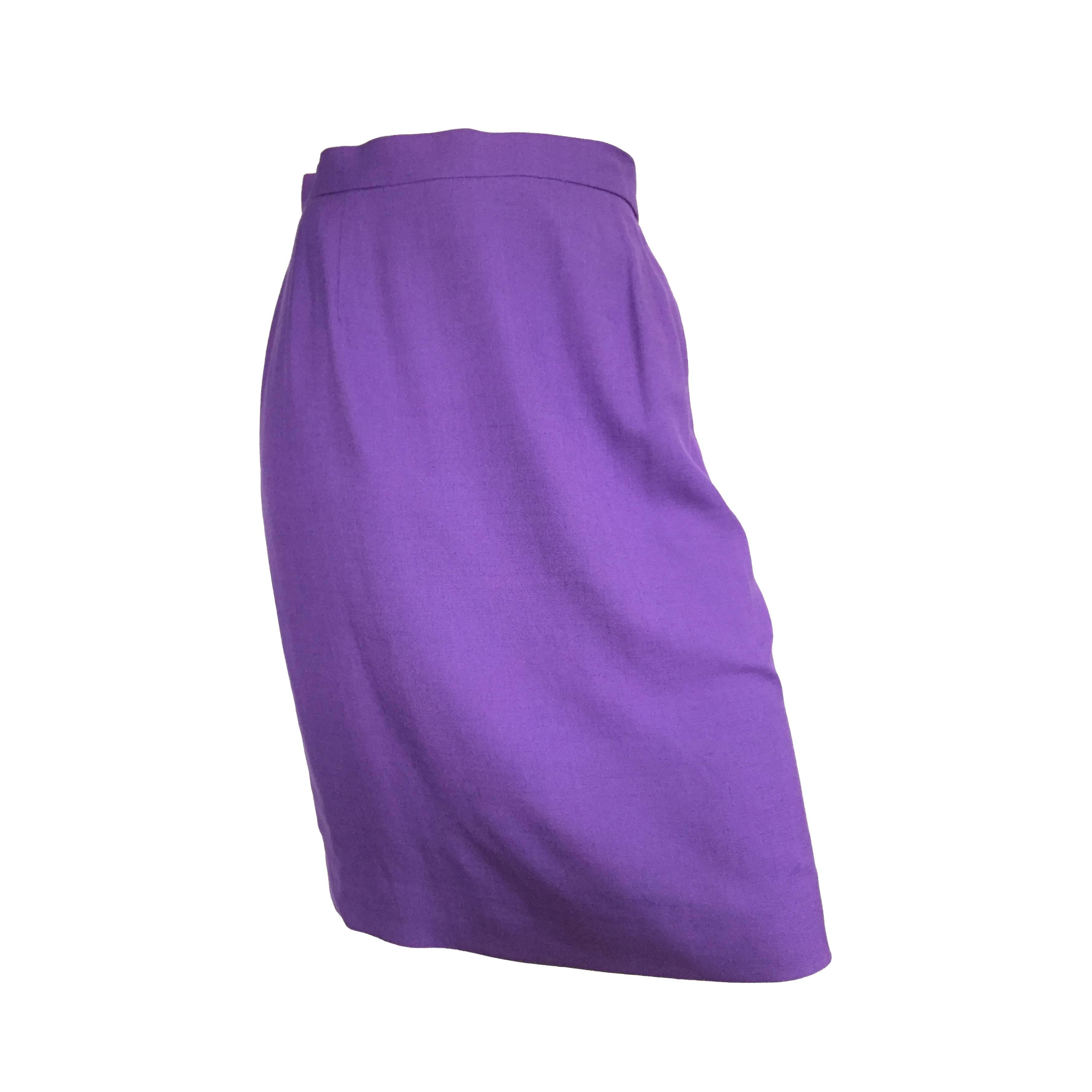 Balenciaga Paris 1980s Violet Skirt Size 4/6. For Sale