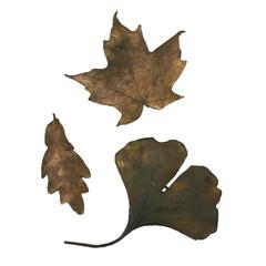 Vintage Bronze Lost Wax Leaf Brooches