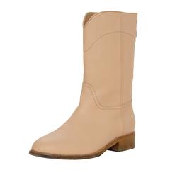 Chanel Nude Leather Calf-High Boots sz 37.5