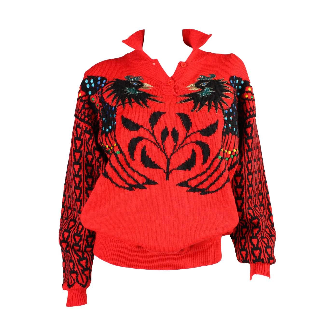 1980's Kansai Yamamoto Phoenix Sweater For Sale