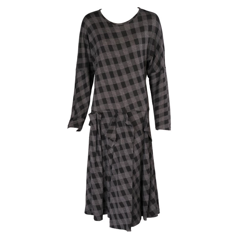 Comme des Garcons Black & Grey Checked Dress For Sale