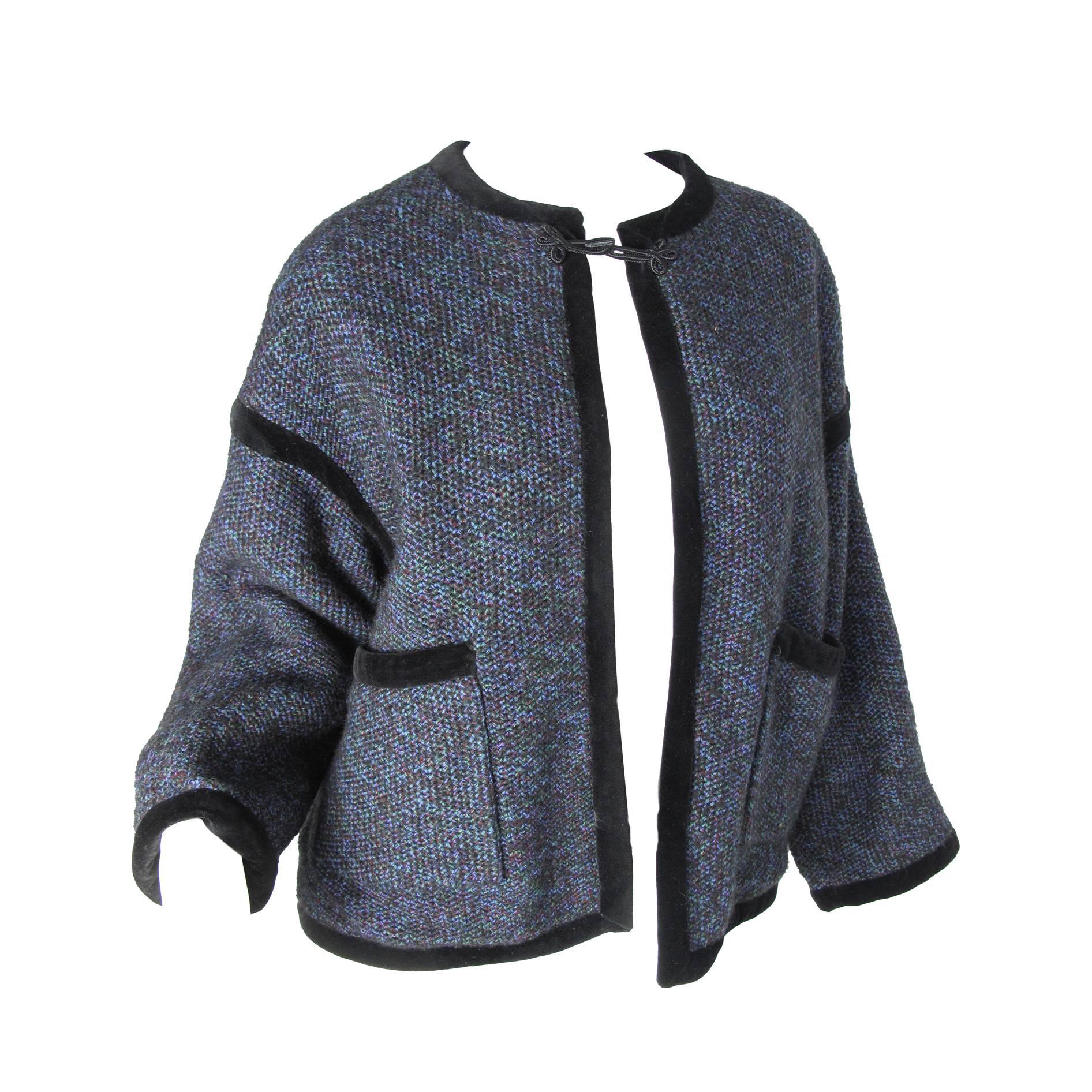 Ungaro Knit Jacket with Rabbit Fur Lining, 1980s