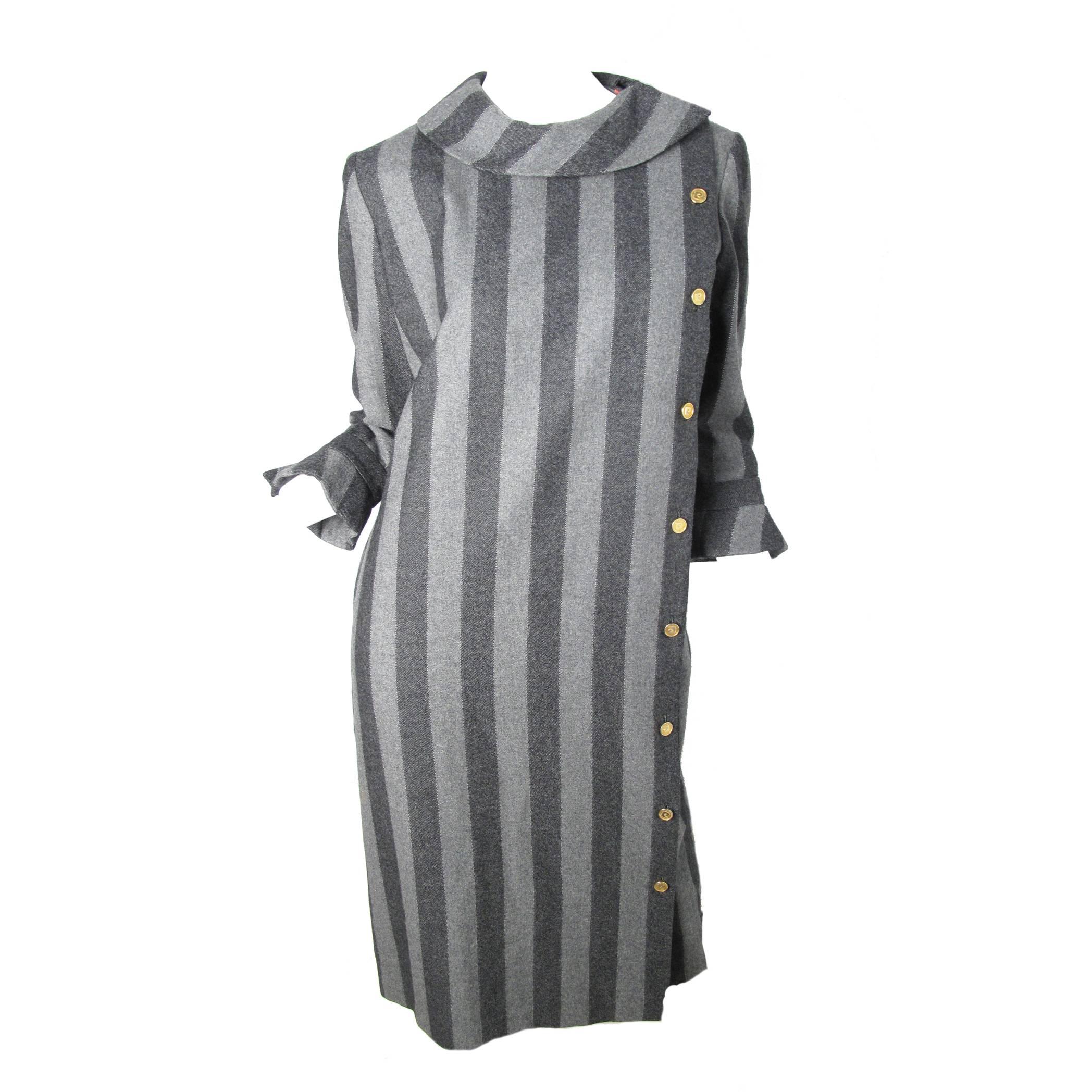 1980s Pierre Cardin Striped Dress - sale