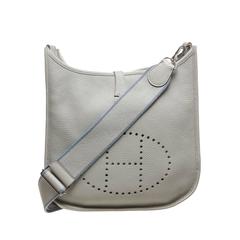 Hermes Gray Clemence Leather Evelyne III Messenger Handbag