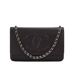 Chanel Black Caviar CC Wallet On Chain (WOC)