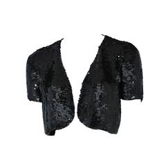 John Galliano Black Sequin Shrug 