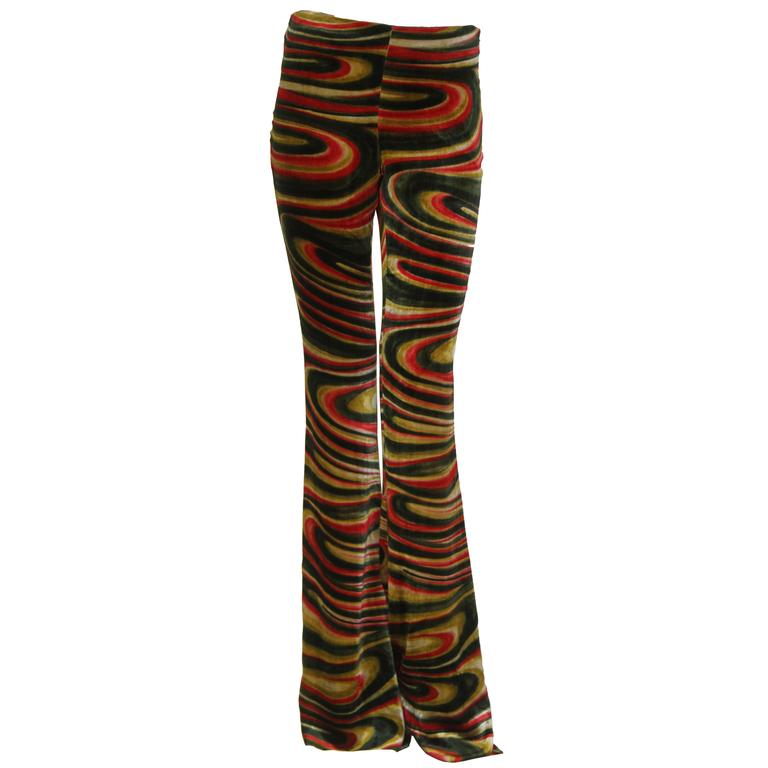 Iconic Tom Ford For Gucci Psychedelic Printed Pants Fall 1999 at 1stDibs