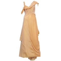 John Galliano Peach Velvet Gown 