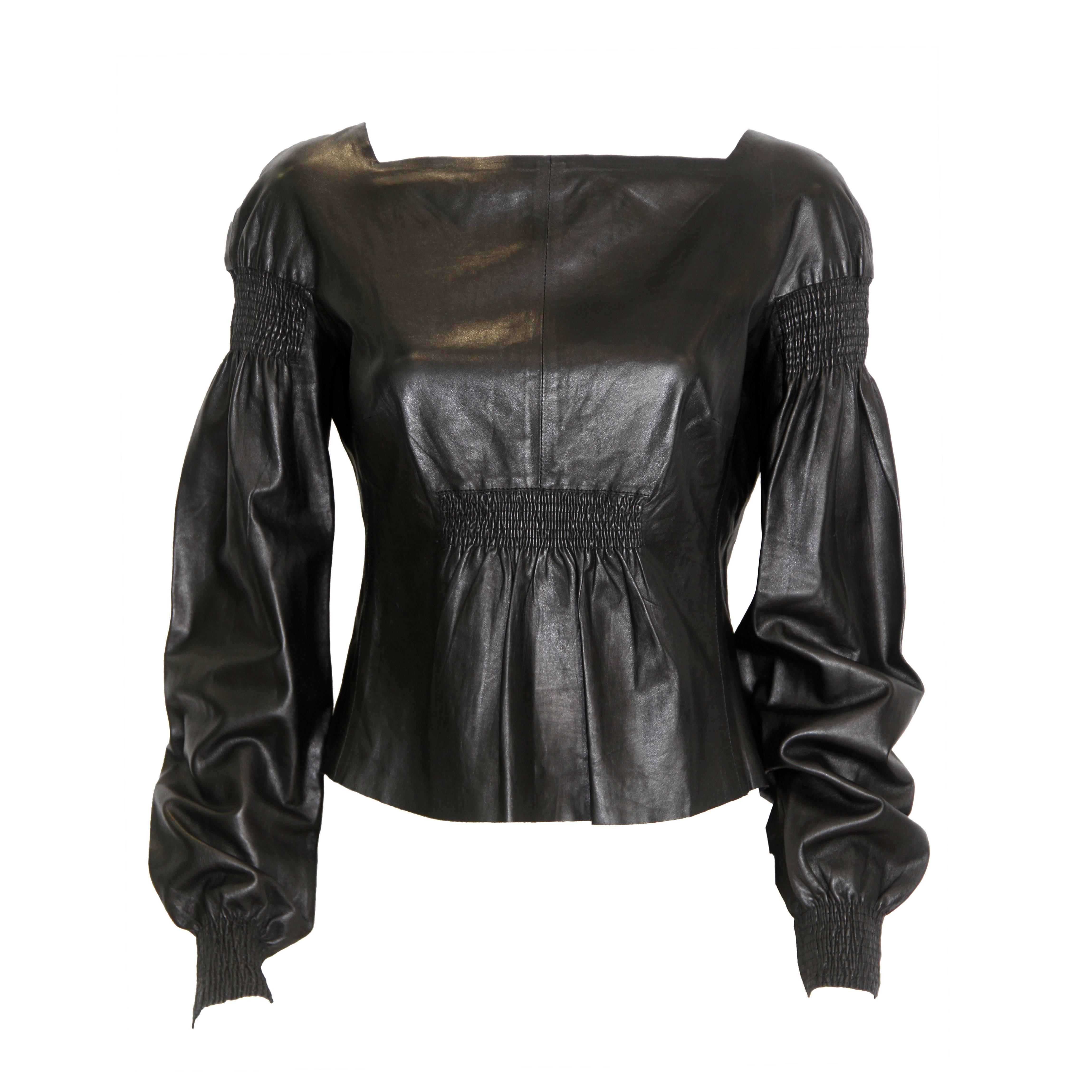 Iconic Tom Ford For Gucci Leather Tunic Fall 1999 For Sale