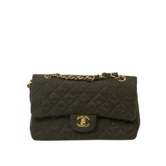 Chanel Classic Double Flap 23cm Olive Green Wool