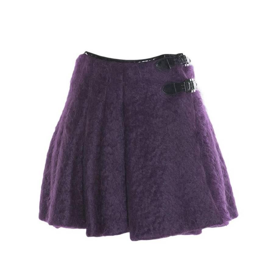 Jean Paul Gaultier Purple Mohair Wool Skirt