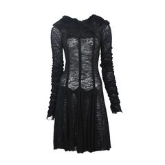 Dolce and Gabbana Knit & Fur Dress 