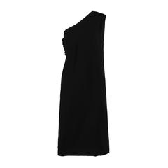 1960s Bill Blass for Maurice Rentner Vintage One-Shoulder Black Cocktail Dress