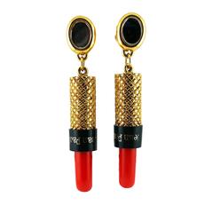 Jean Paul Gaultier Vintage Oversized Lipstick Dangling Earrings