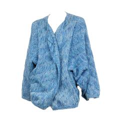 Issey Miyake Blue Textured Cardigan 4