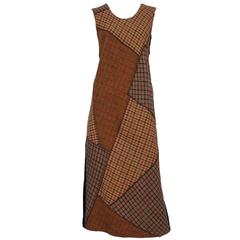 Vintage Comme Des Garcons Brown Plaid Dress 